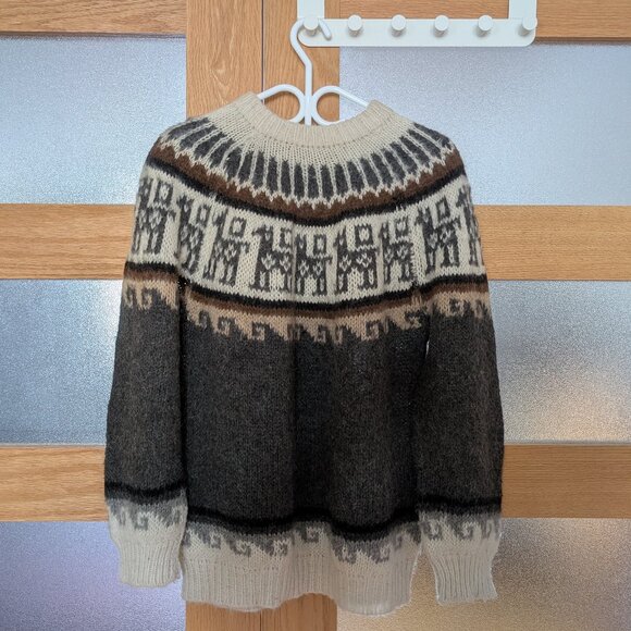 XL Llama Wool Sweater, made in Bolivia / Chandail pure laine de lama - Picture 1 of 1